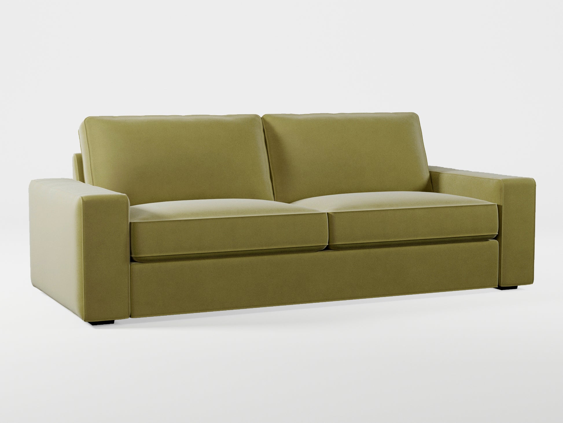 Ikea KIVIK 3-seat sofa cover made by Covereo in upholstery named VELVET Olive Dream