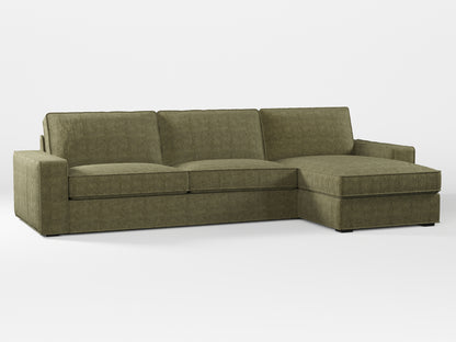 Ikea KIVIK 4-seat sofa with Chaise Longue cover made by Covereo in upholstery named COSY Deep Forest