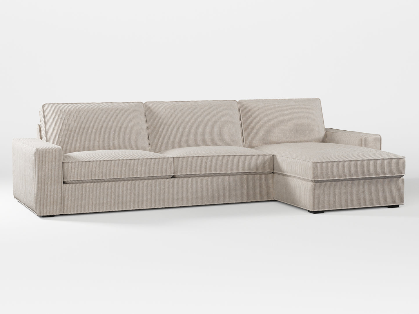 Ikea KIVIK 4-seat sofa with Chaise Longue cover made by Covereo in upholstery named COSY Sea Shell