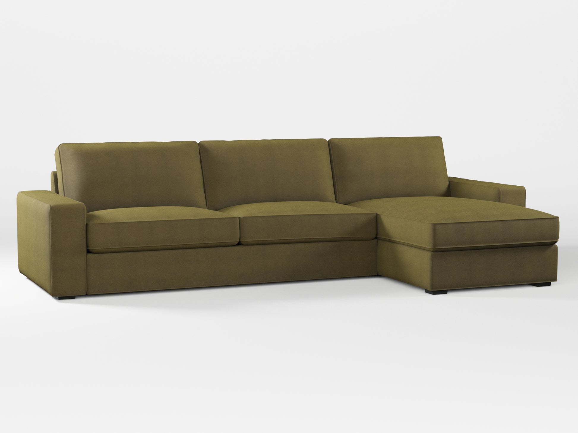 Ikea KIVIK 4-seat sofa with Chaise Longue cover made by Covereo in upholstery named OMON Boho Green