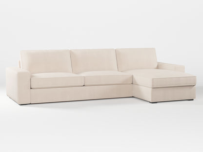 Ikea KIVIK 4-seat sofa with Chaise Longue cover made by Covereo in upholstery named TUNSO Nude Two