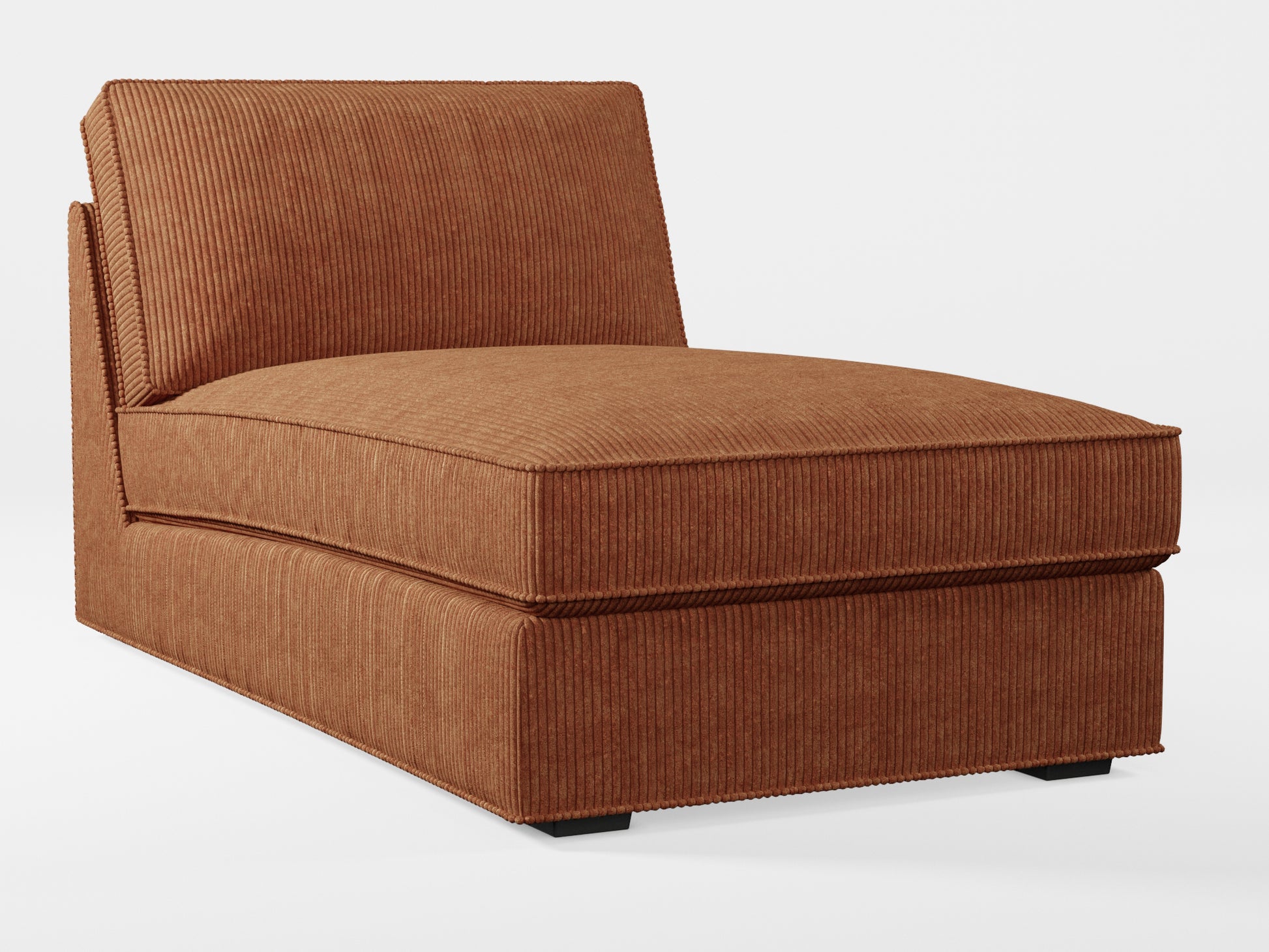 Ikea KIVIK chaise longue cover made by Covereo in upholstery named COSY Chestnut