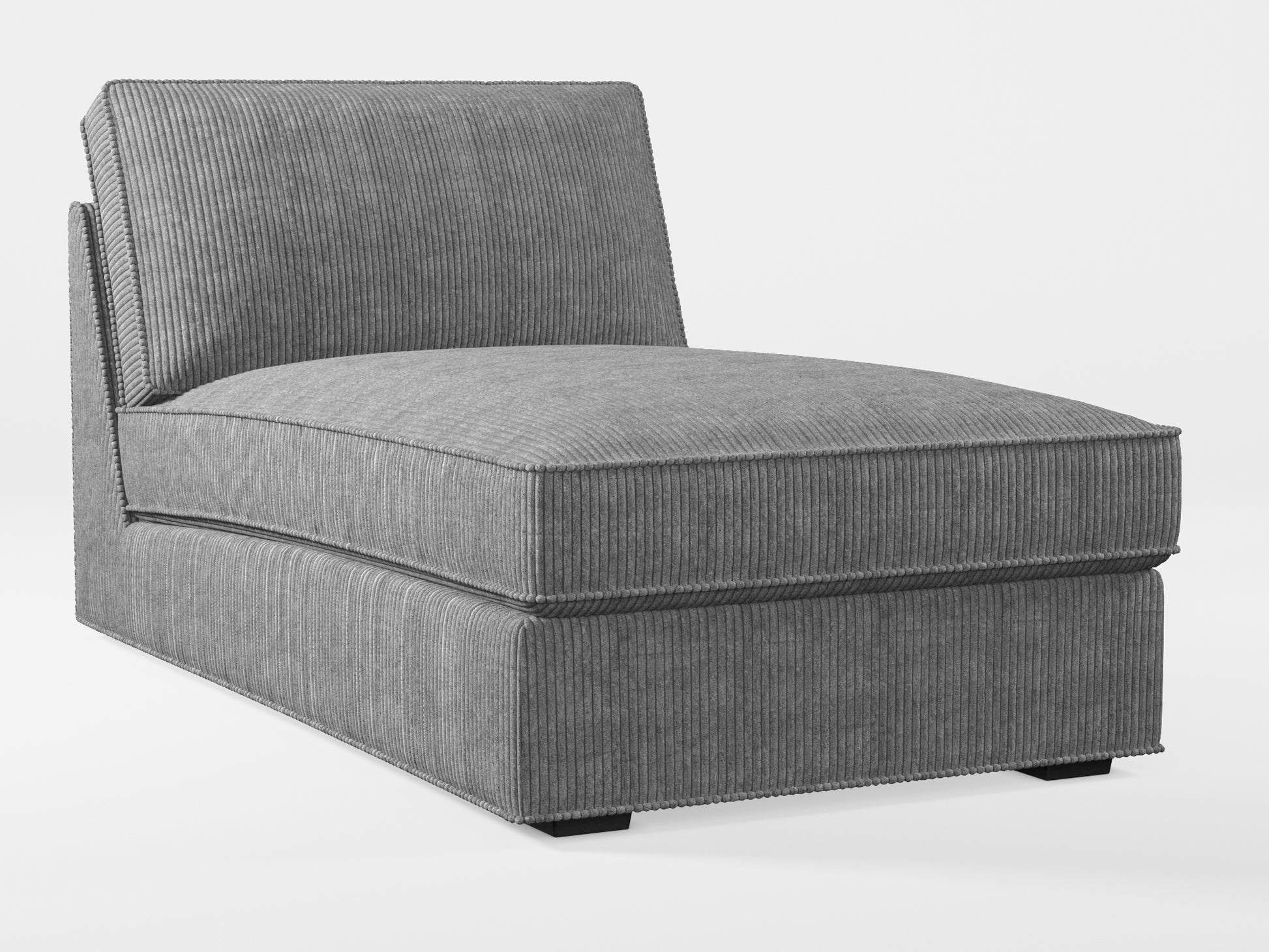 Ikea KIVIK chaise longue cover made by Covereo in upholstery named COSY Grey Shadow