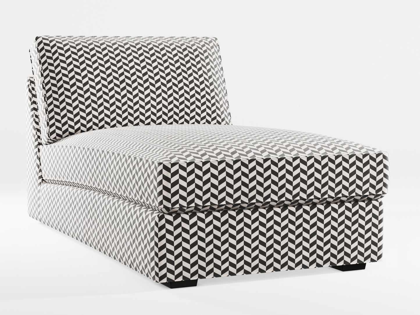 Ikea KIVIK chaise longue cover made by Covereo in upholstery named HERRINGBONE Silver