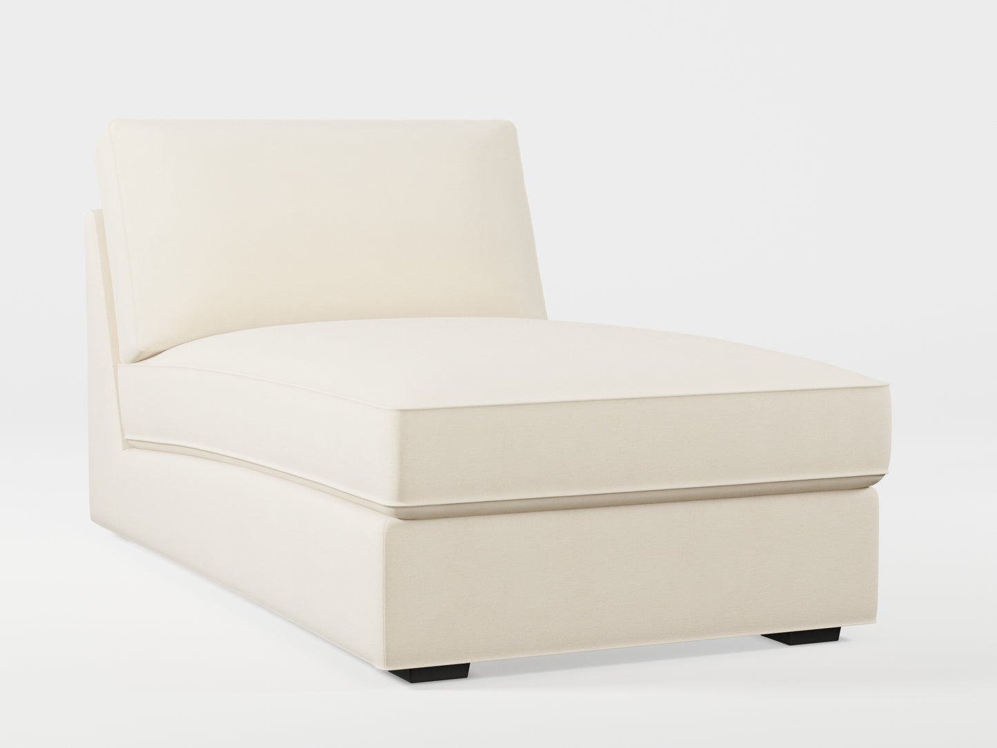 Ikea KIVIK chaise longue cover made by Covereo in upholstery named OMON Natural Beige