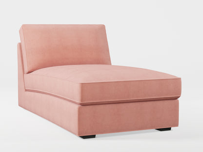 Ikea KIVIK chaise longue cover made by Covereo in upholstery named OMON Powder Rose