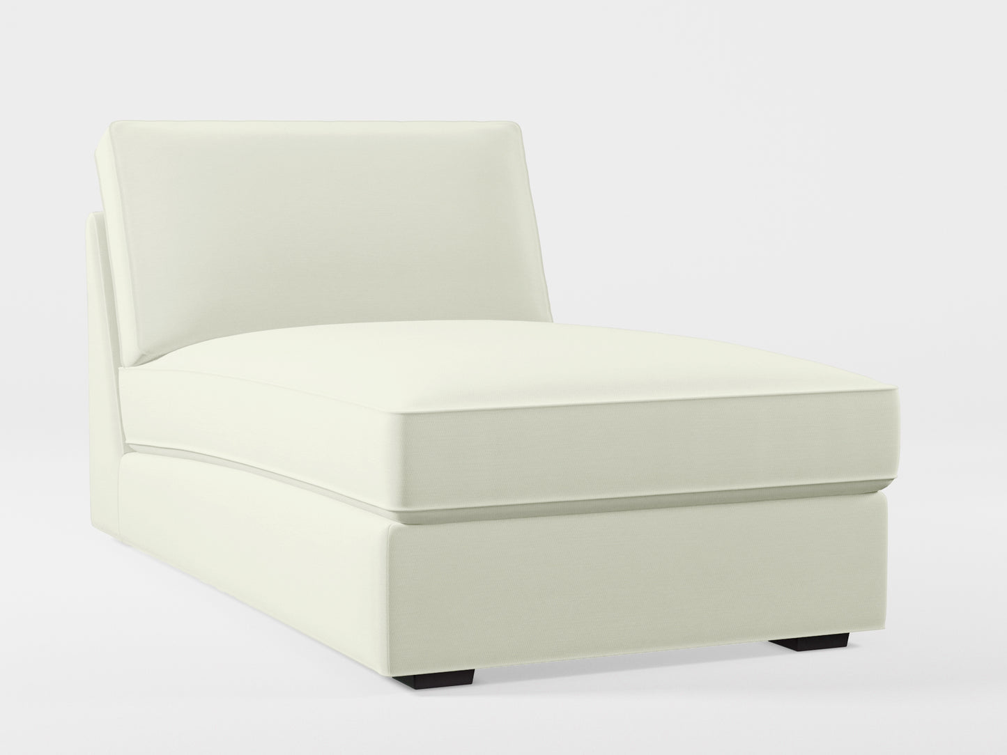 Ikea KIVIK chaise longue cover made by Covereo in upholstery named PECADLY Ivory Touch