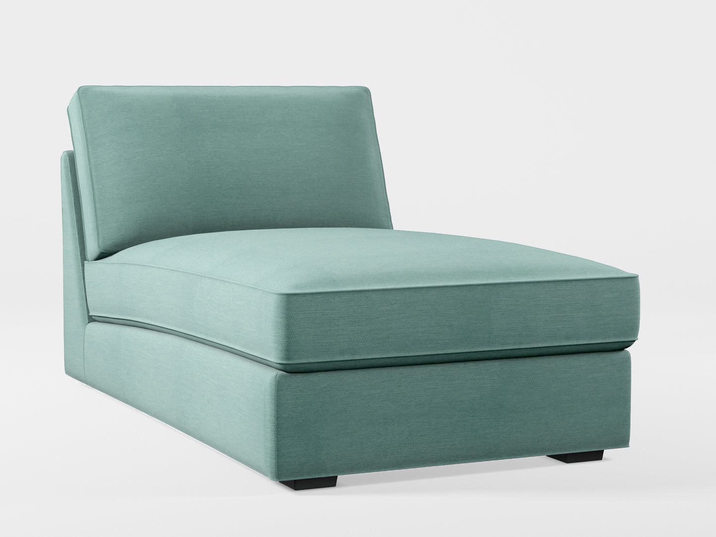 Ikea KIVIK chaise longue cover made by Covereo in upholstery named PECADLY Misty Blue