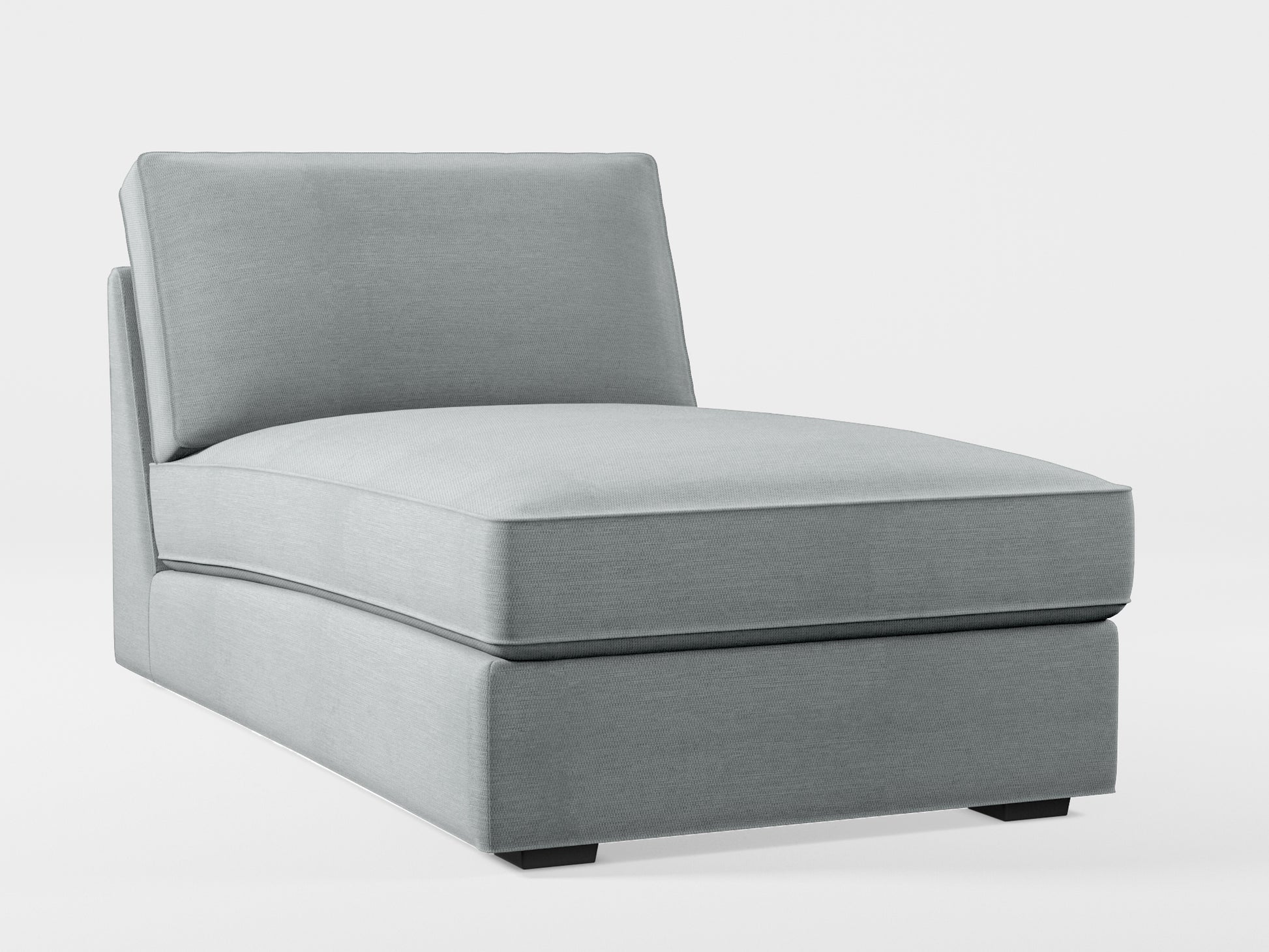 Ikea KIVIK chaise longue cover made by Covereo in upholstery named PECADLY Pebble Grey