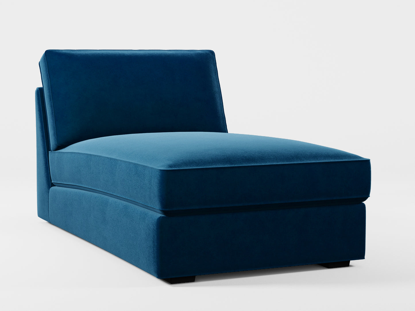 Ikea KIVIK chaise longue cover made by Covereo in upholstery named VELVET In the Navy