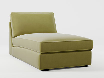 Ikea KIVIK chaise longue cover made by Covereo in upholstery named VELVET Olive Dream