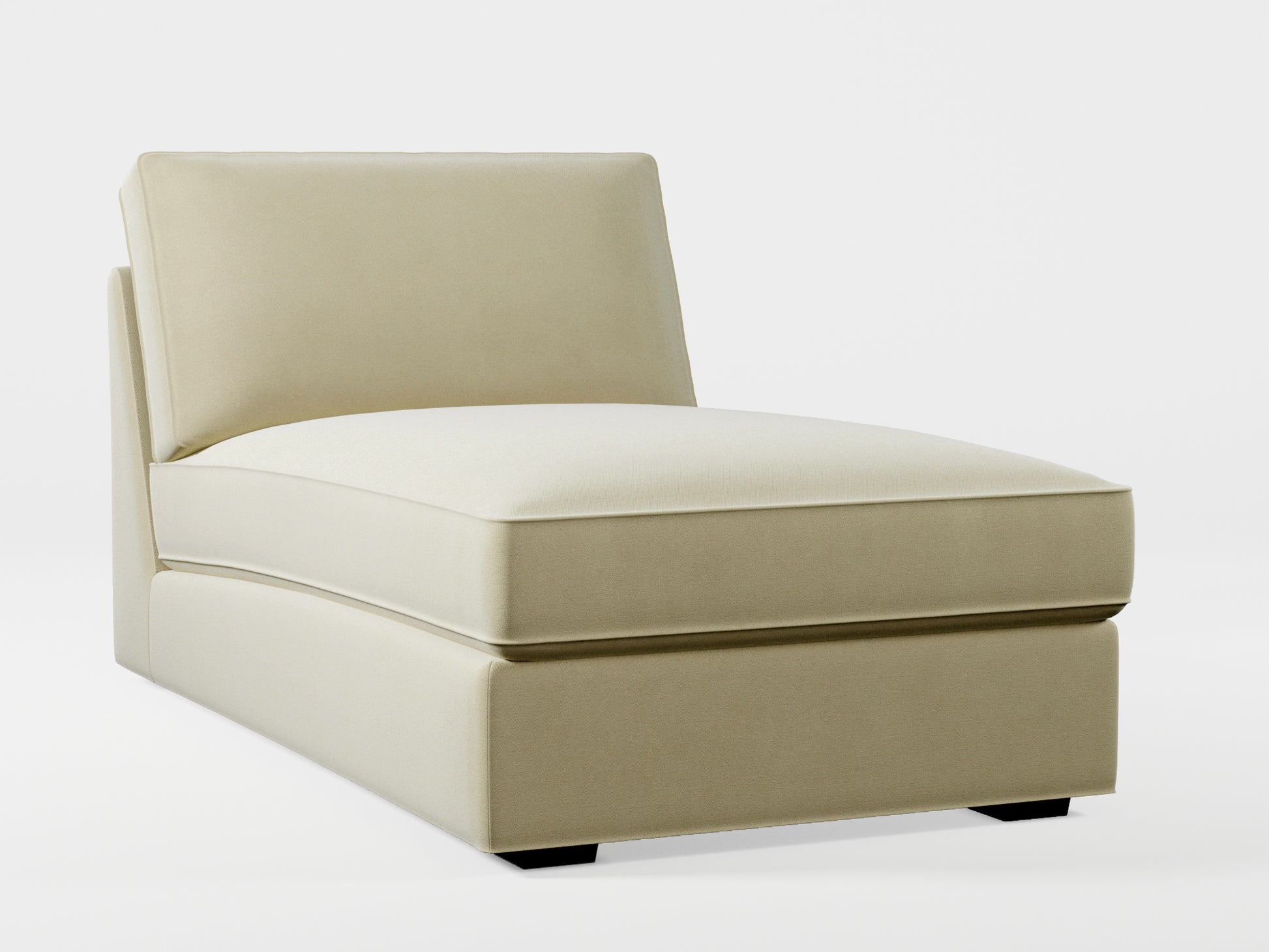 Ikea KIVIK chaise longue cover made by Covereo in upholstery named VELVET Pearl Cream