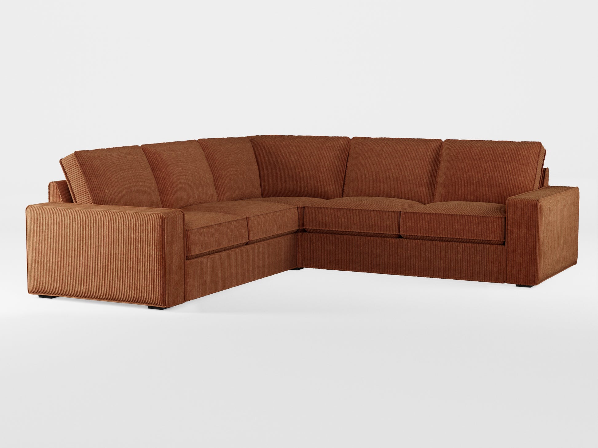 Ikea KIVIK 4-seat corner sofa cover made by Covereo in upholstery named COSY Chestnut