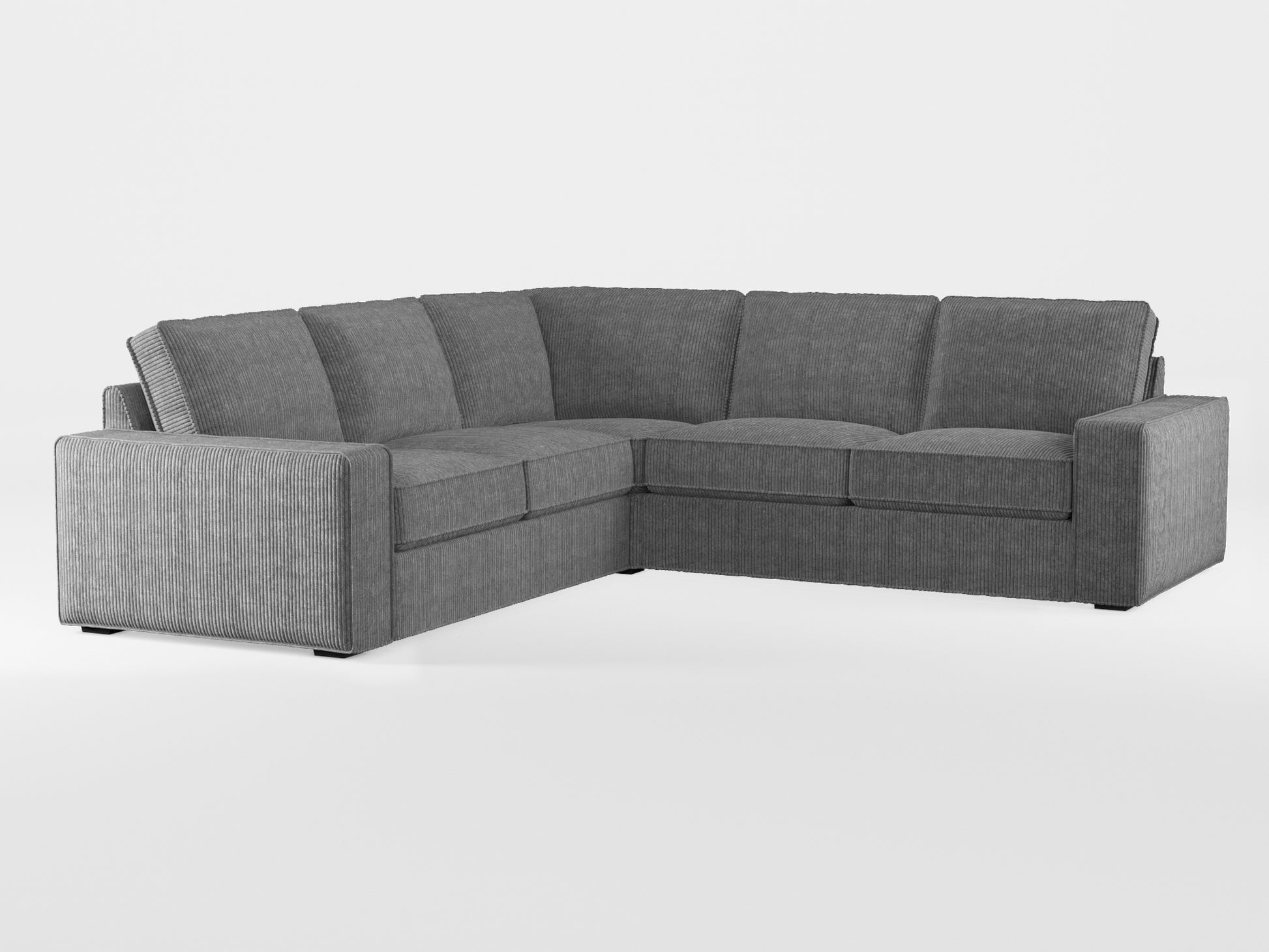 Ikea KIVIK 4-seat corner sofa cover made by Covereo in upholstery named COSY Grey Shadow