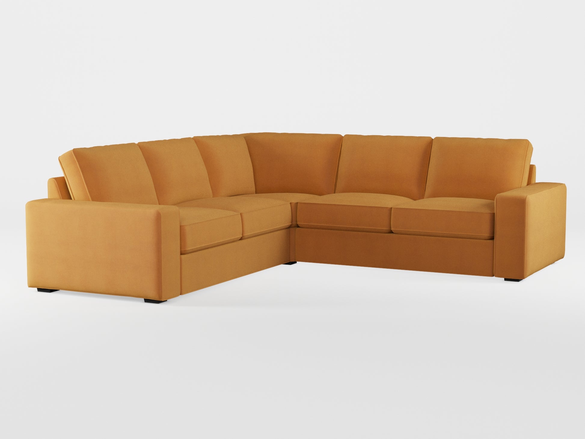 Ikea KIVIK 4-seat corner sofa cover made by Covereo in upholstery named OMON Classic Mustard