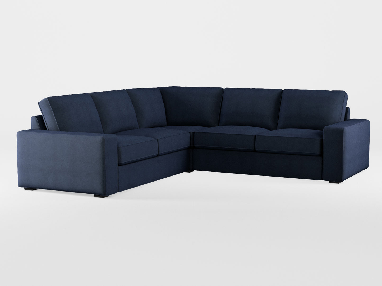 Ikea KIVIK 4-seat corner sofa cover made by Covereo in upholstery named OMON Elegant Marine