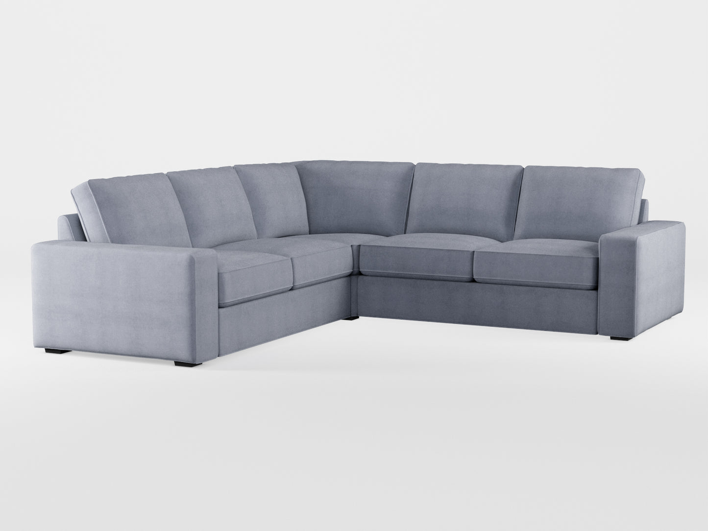 Ikea KIVIK 4-seat corner sofa cover made by Covereo in upholstery named OMON Industrial Grey