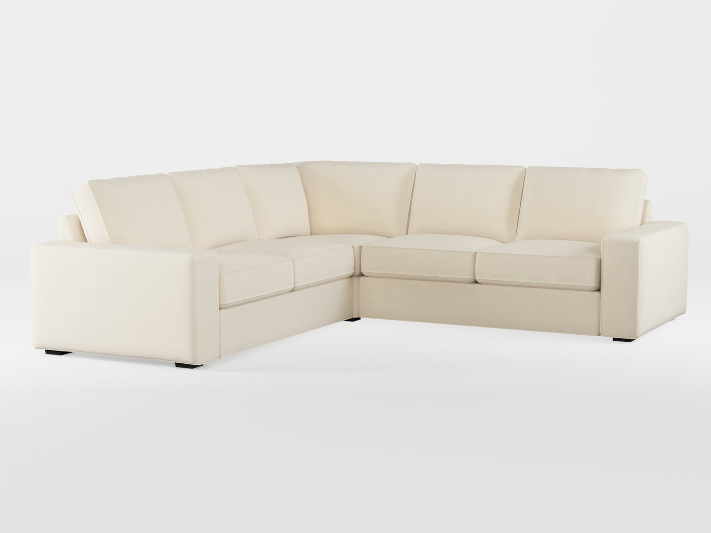 Ikea KIVIK 4-seat corner sofa cover made by Covereo in upholstery named OMON Natural Beige