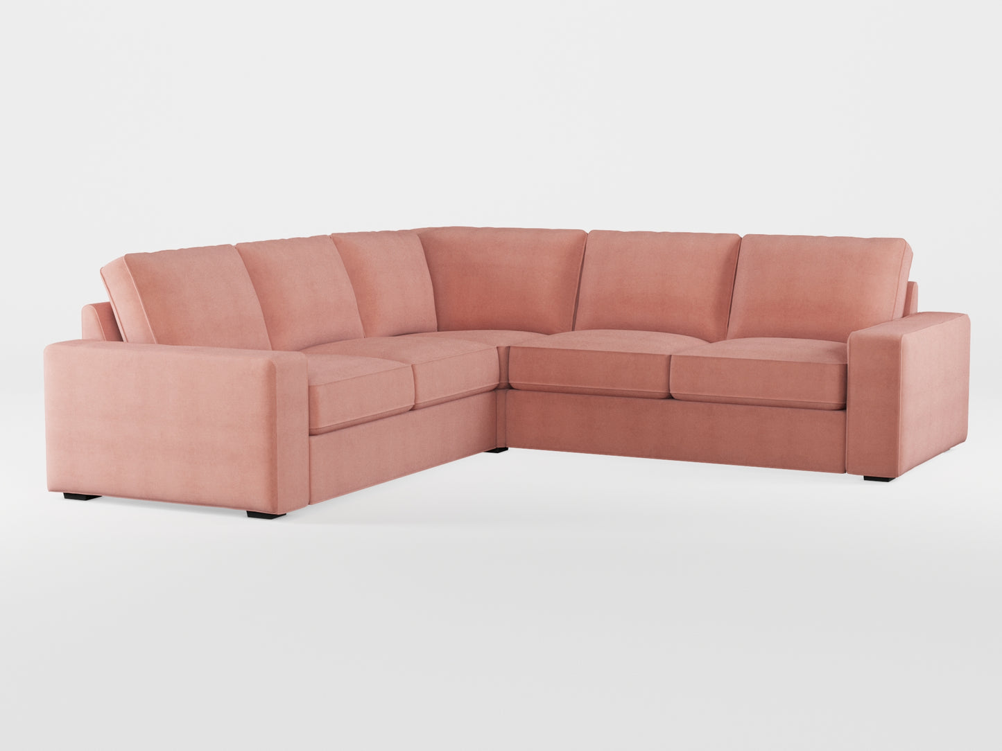 Ikea KIVIK 4-seat corner sofa cover made by Covereo in upholstery named OMON Powder Rose