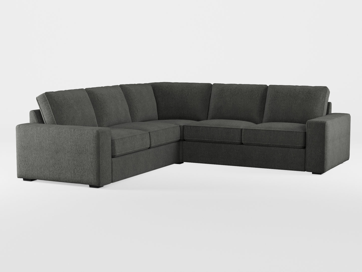 Ikea KIVIK 4-seat corner sofa cover made by Covereo in upholstery named MONTANA Dark Grey