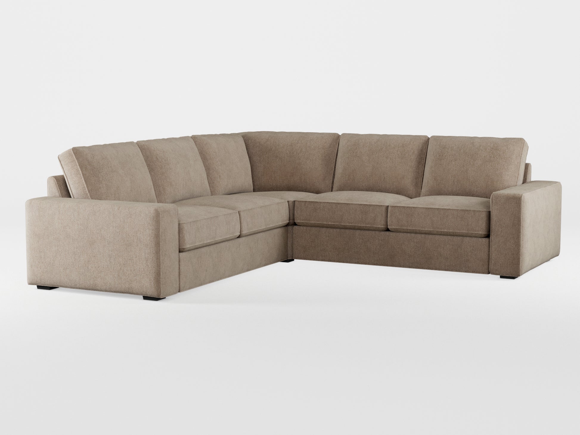 Ikea KIVIK 4-seat corner sofa cover made by Covereo in upholstery named MONTANA Gravel Beige