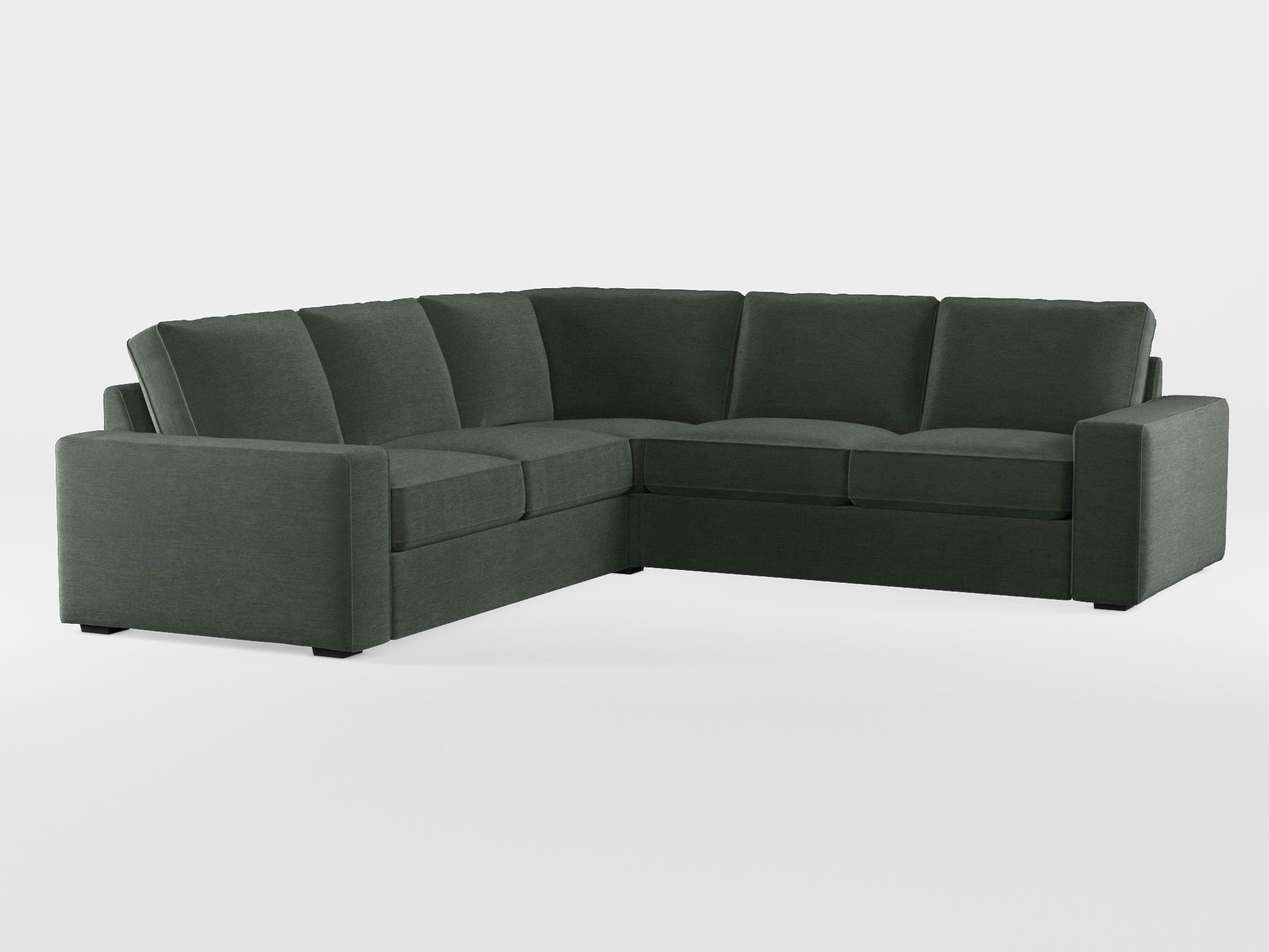 Ikea KIVIK 4-seat corner sofa cover made by Covereo in upholstery named PECADLY Evening Grey