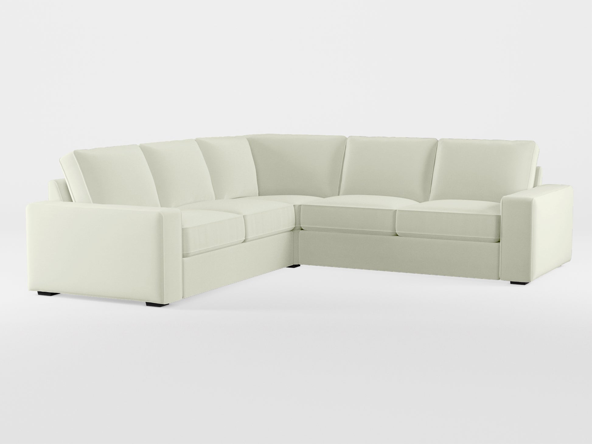 Ikea KIVIK 4-seat corner sofa cover made by Covereo in upholstery named PECADLY Ivory Touch