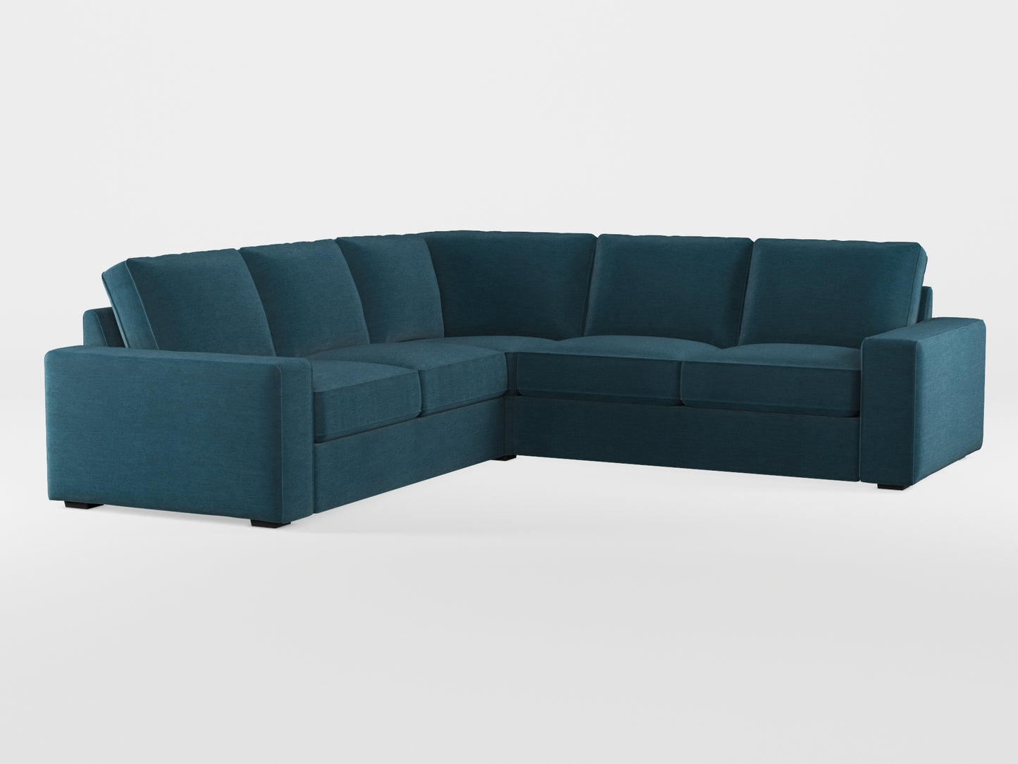 Ikea KIVIK 4-seat corner sofa cover made by Covereo in upholstery named PECADLY Ocean Blue