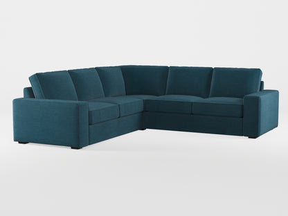 Ikea KIVIK 4-seat corner sofa cover made by Covereo in upholstery named PECADLY Ocean Blue