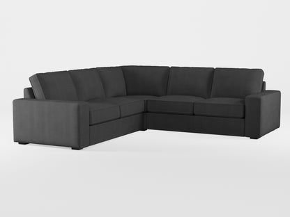 Ikea KIVIK 4-seat corner sofa cover made by Covereo in upholstery named TUNSO Grey Three