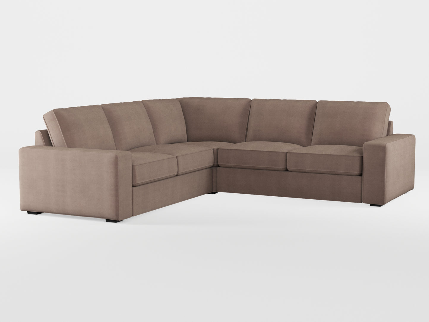 Ikea KIVIK 4-seat corner sofa cover made by Covereo in upholstery named TUNSO Nude Five