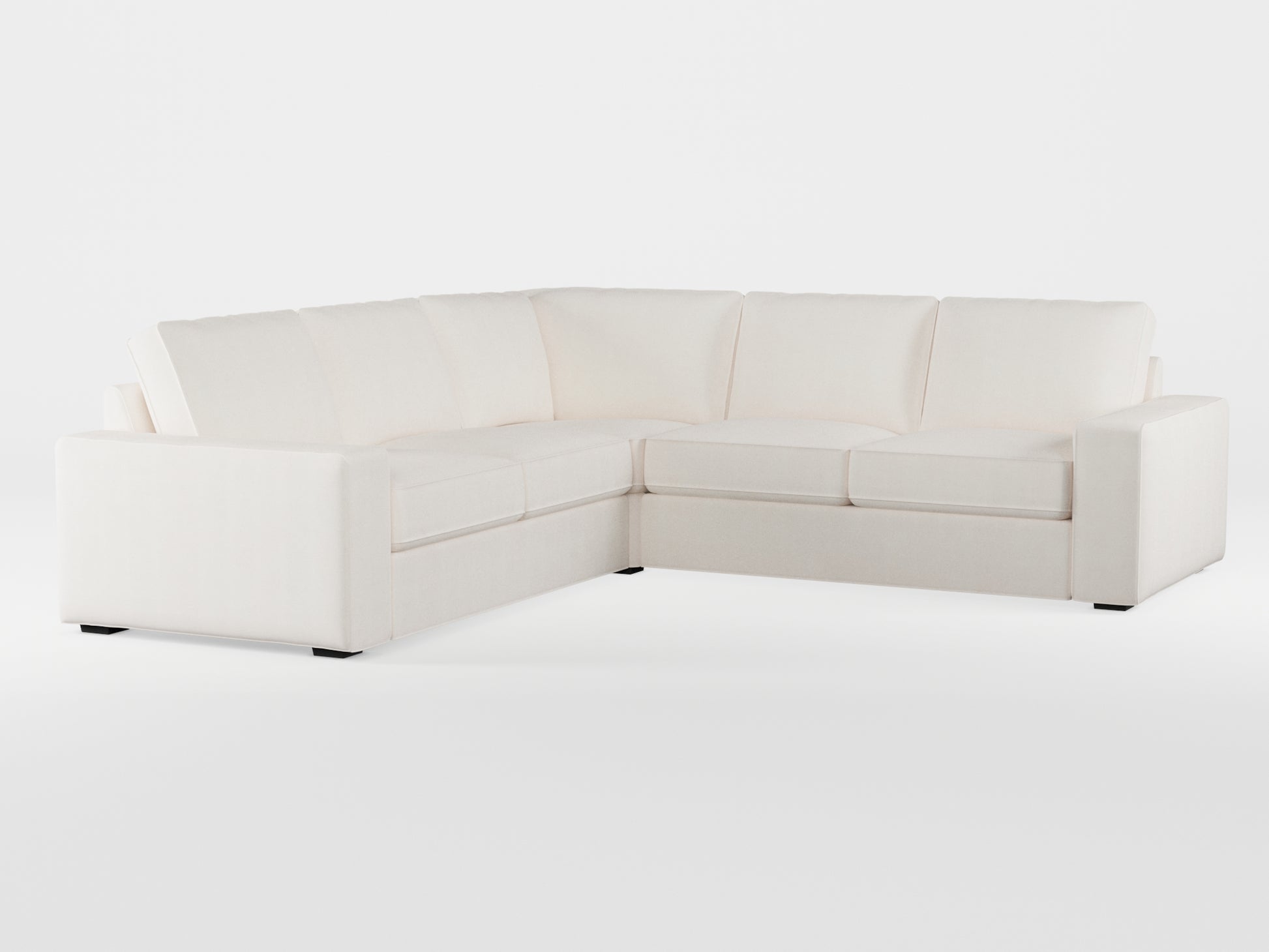 Ikea KIVIK 4-seat corner sofa cover made by Covereo in upholstery named TUNSO Nude One