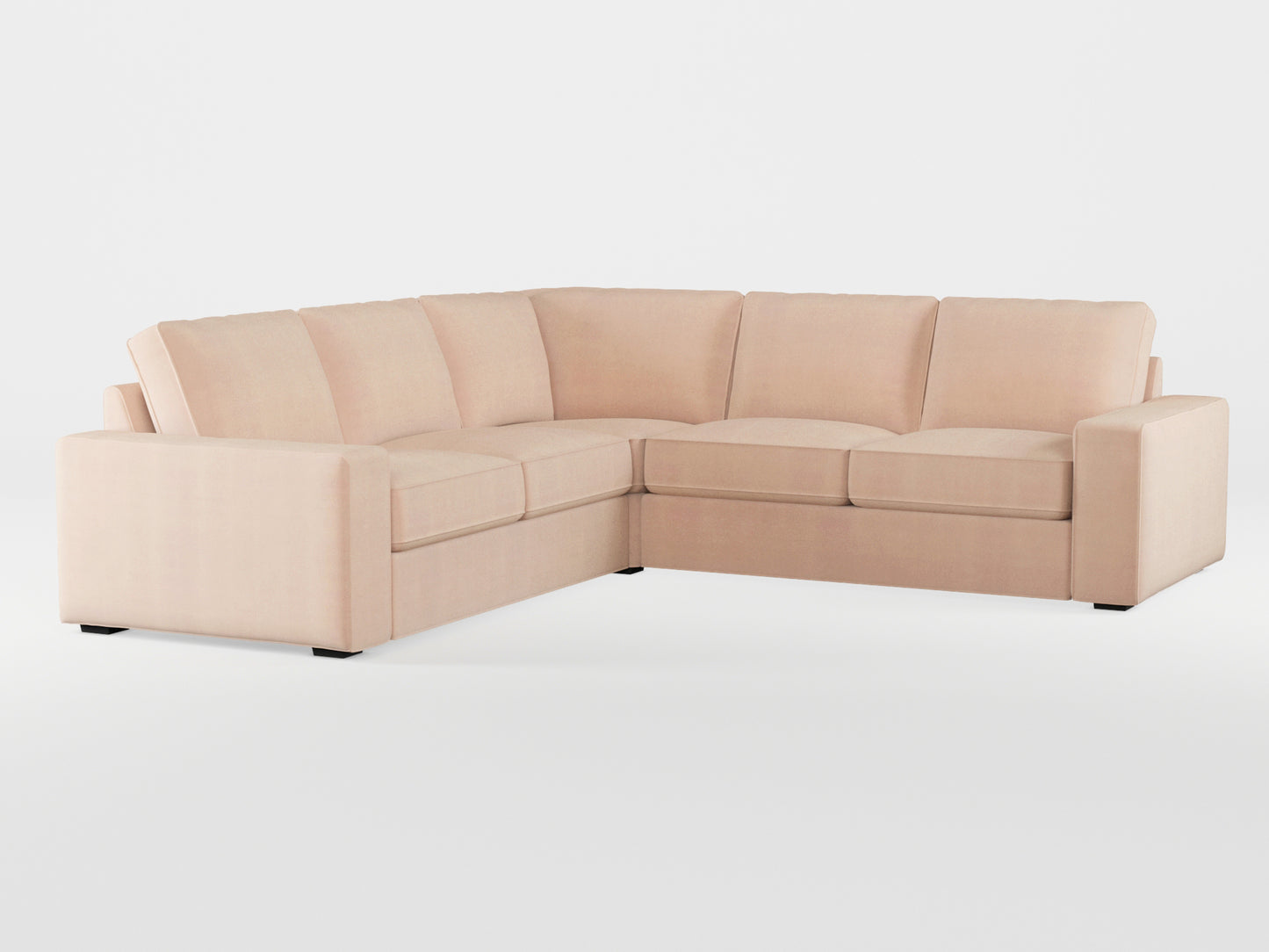 Ikea KIVIK 4-seat corner sofa cover made by Covereo in upholstery named TUNSO Nude Three