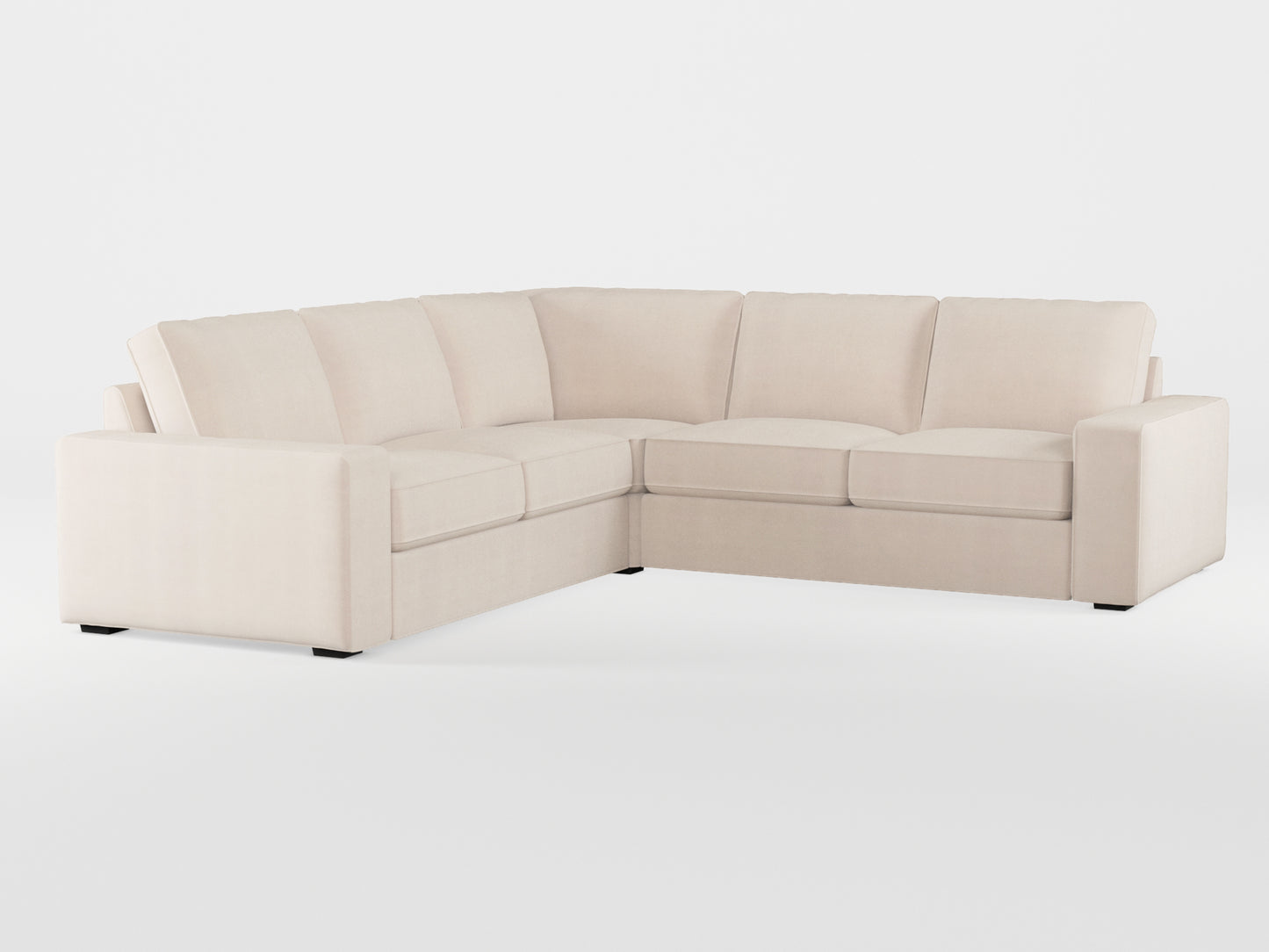 Ikea KIVIK 4-seat corner sofa cover made by Covereo in upholstery named TUNSO Nude Two