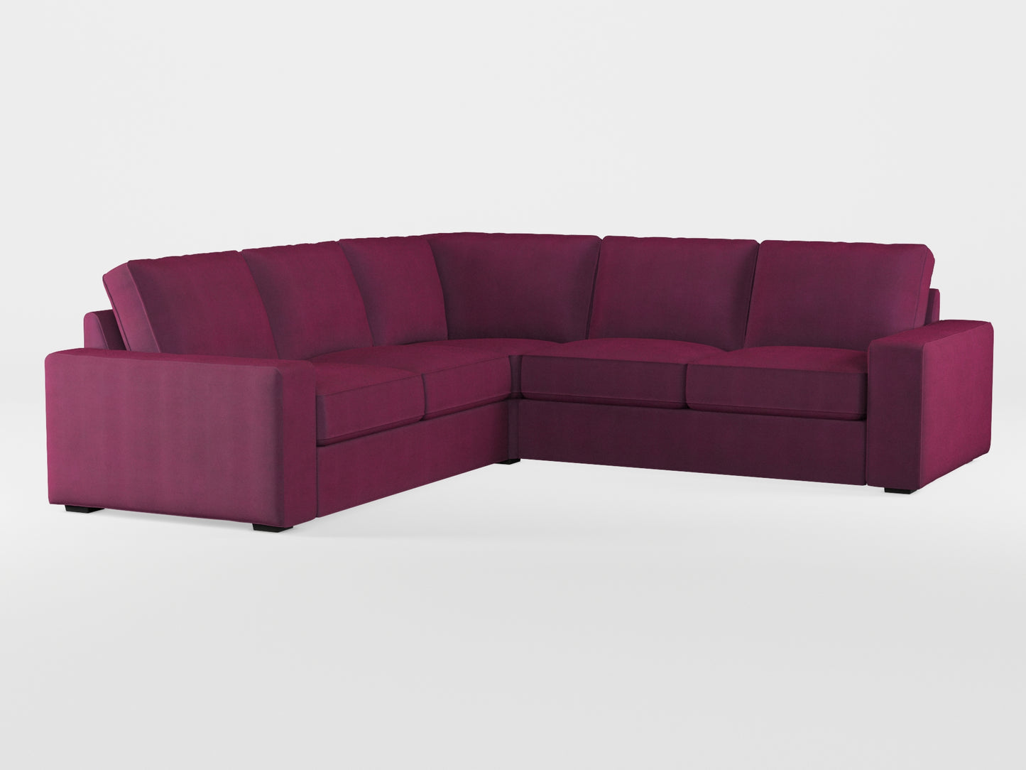 Ikea KIVIK 4-seat corner sofa cover made by Covereo in upholstery named TUNSO Violet Pansy