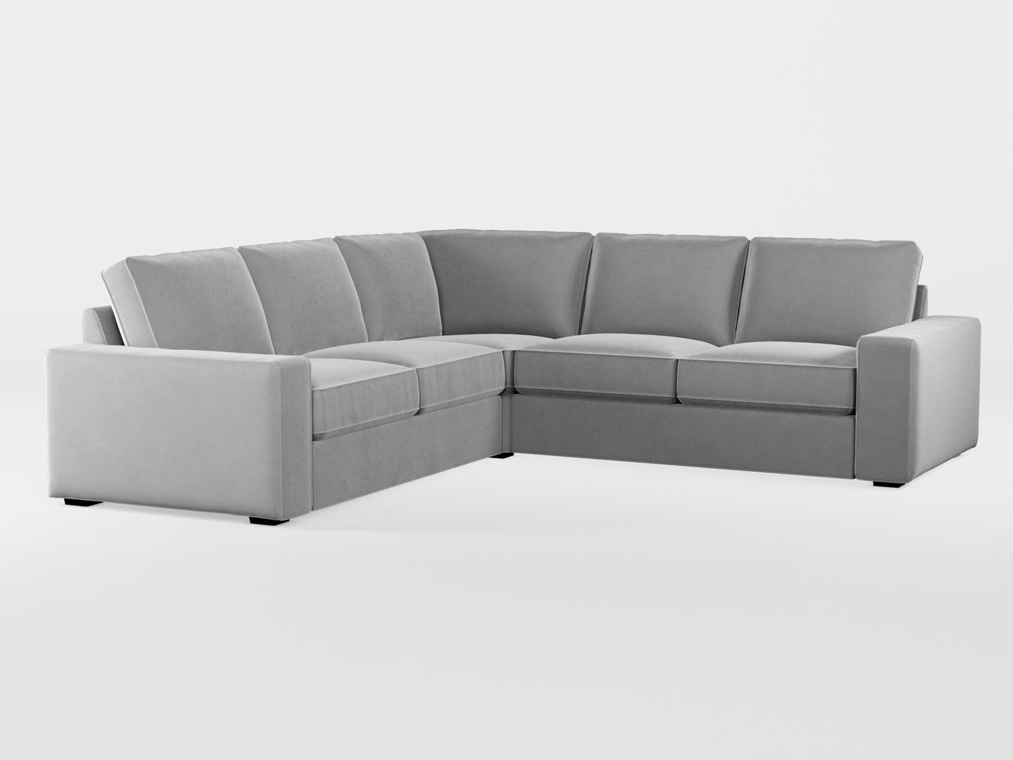 Ikea KIVIK 4-seat corner sofa cover made by Covereo in upholstery named VELVET Cool Grey