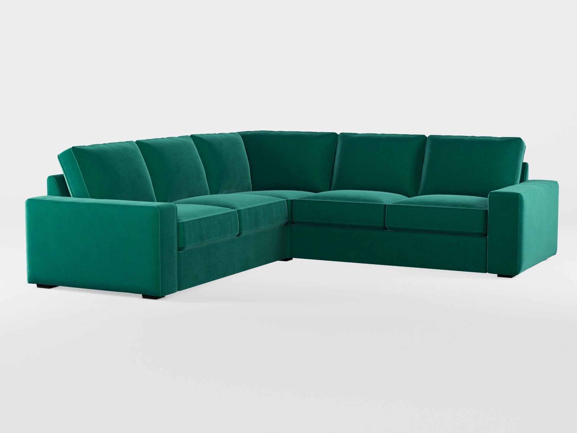 Ikea KIVIK 4-seat corner sofa cover made by Covereo in upholstery named VELVET Dark Teal