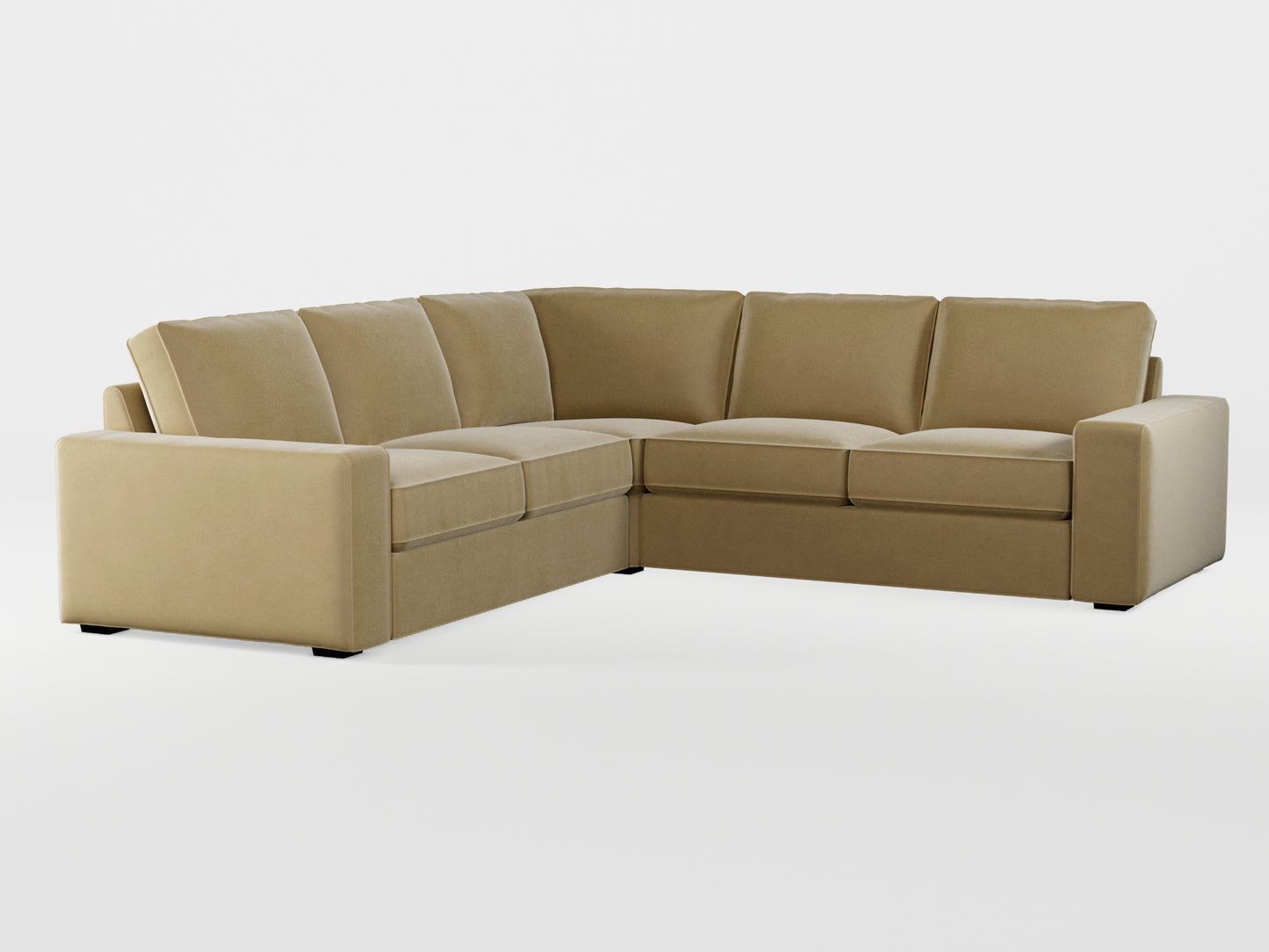 Ikea KIVIK 4-seat corner sofa cover made by Covereo in upholstery named VELVET Golden Hour