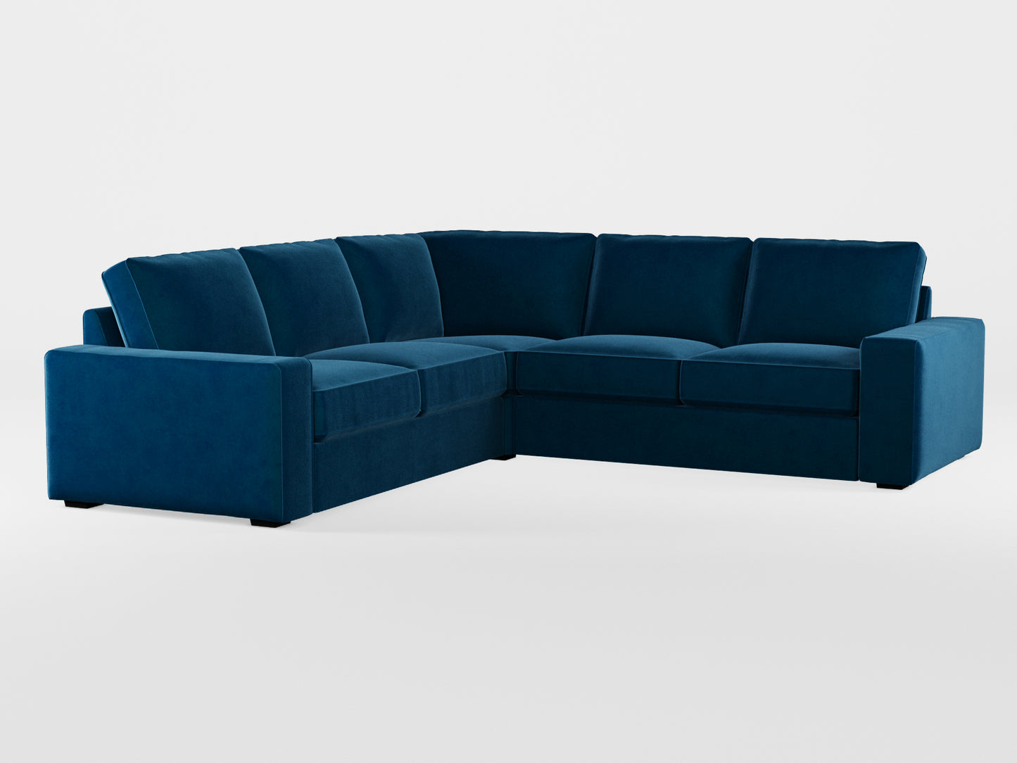 Ikea KIVIK 4-seat corner sofa cover made by Covereo in upholstery named VELVET In the Navy