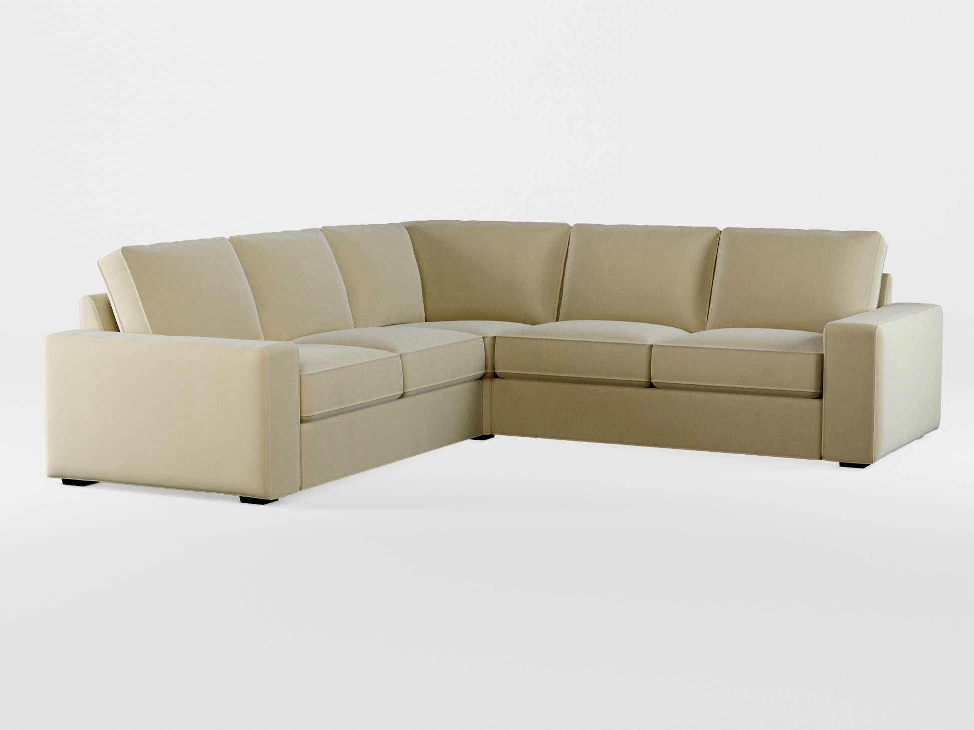 Ikea KIVIK 4-seat corner sofa cover made by Covereo in upholstery named VELVET Pearl Cream