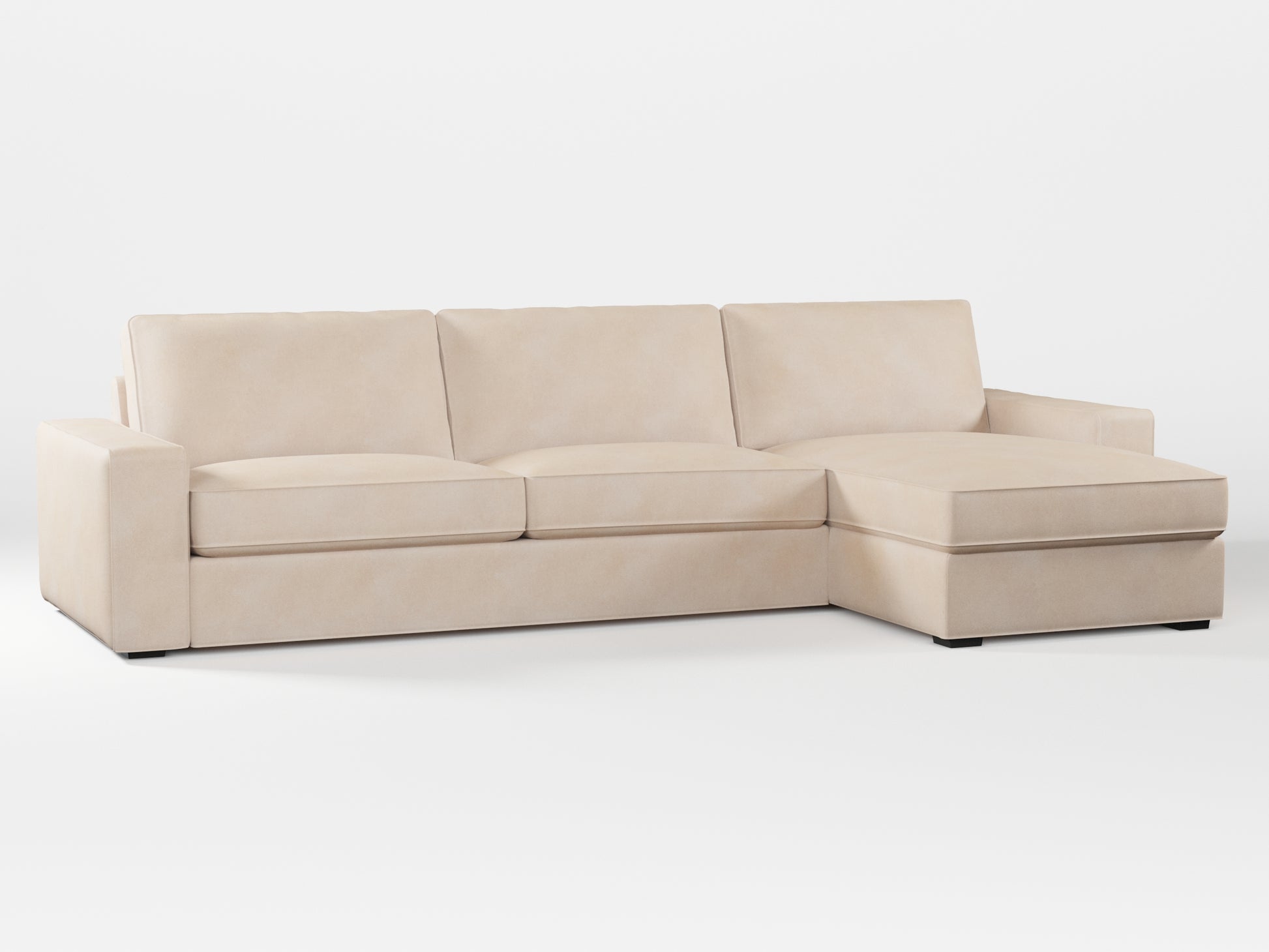 Ikea KIVIK 4-seat sofa with Chaise Longue cover made by Covereo in upholstery named ECONUBUCK Bright