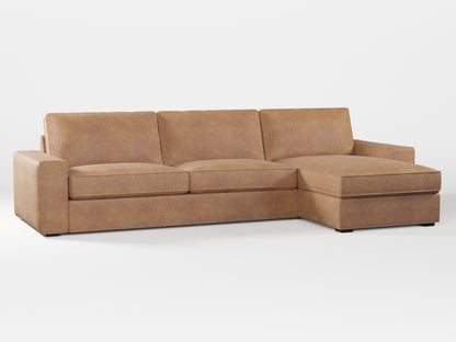 Ikea KIVIK 4-seat sofa with Chaise Longue cover made by Covereo in upholstery named ECONUBUCK Medium