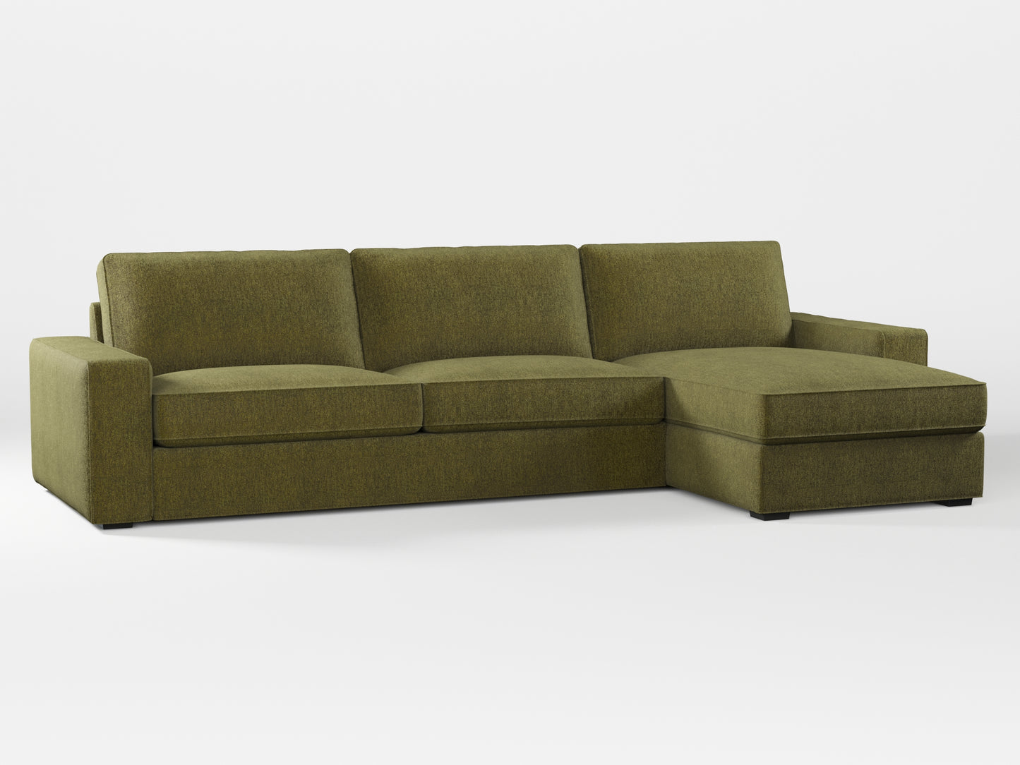 Ikea KIVIK 4-seat sofa with Chaise Longue cover made by Covereo in upholstery named MONTANA Khaki