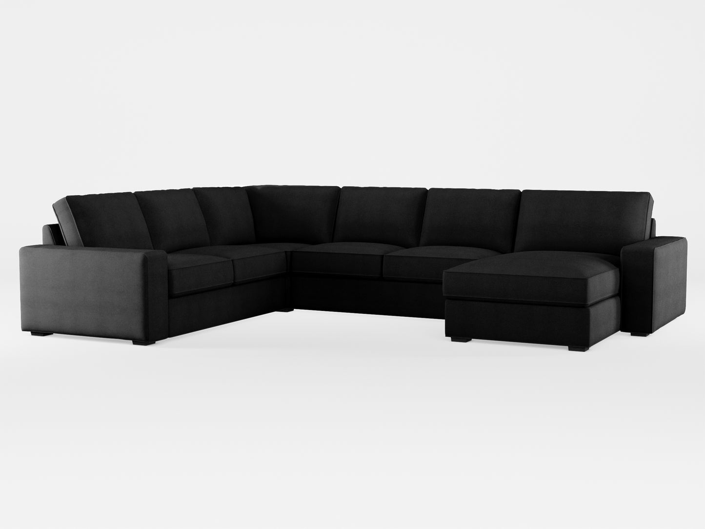 Ikea KIVIK 5-seat sofa, with chaise longue cover made by Covereo in upholstery named OMON Night Trip