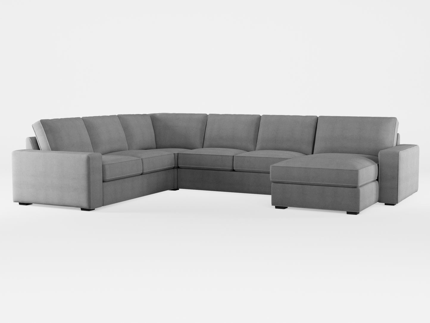 Ikea KIVIK 5-seat sofa, with chaise longue cover made by Covereo in upholstery named OMON Rocky Fjords