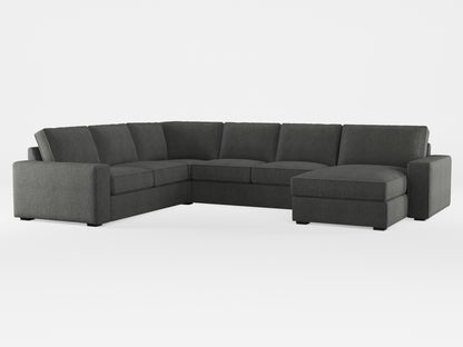 Ikea KIVIK 5-seat sofa, with chaise longue cover made by Covereo in upholstery named MONTANA Dark Grey