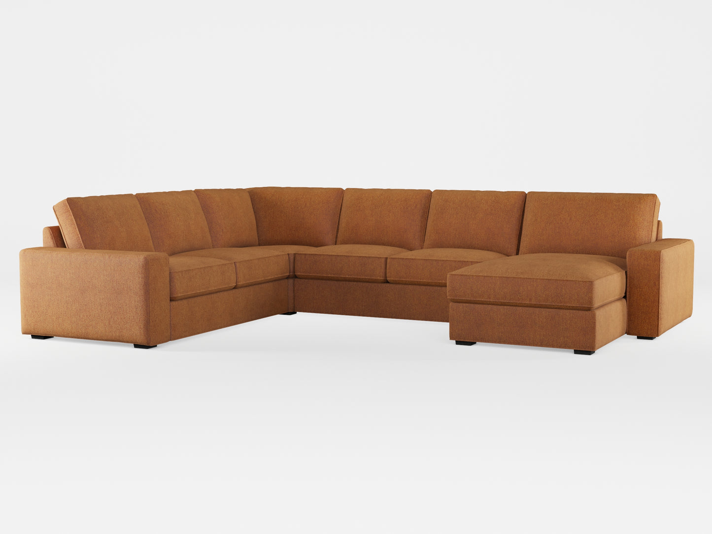 Ikea KIVIK 5-seat sofa, with chaise longue cover made by Covereo in upholstery named MONTANA Sly Fox