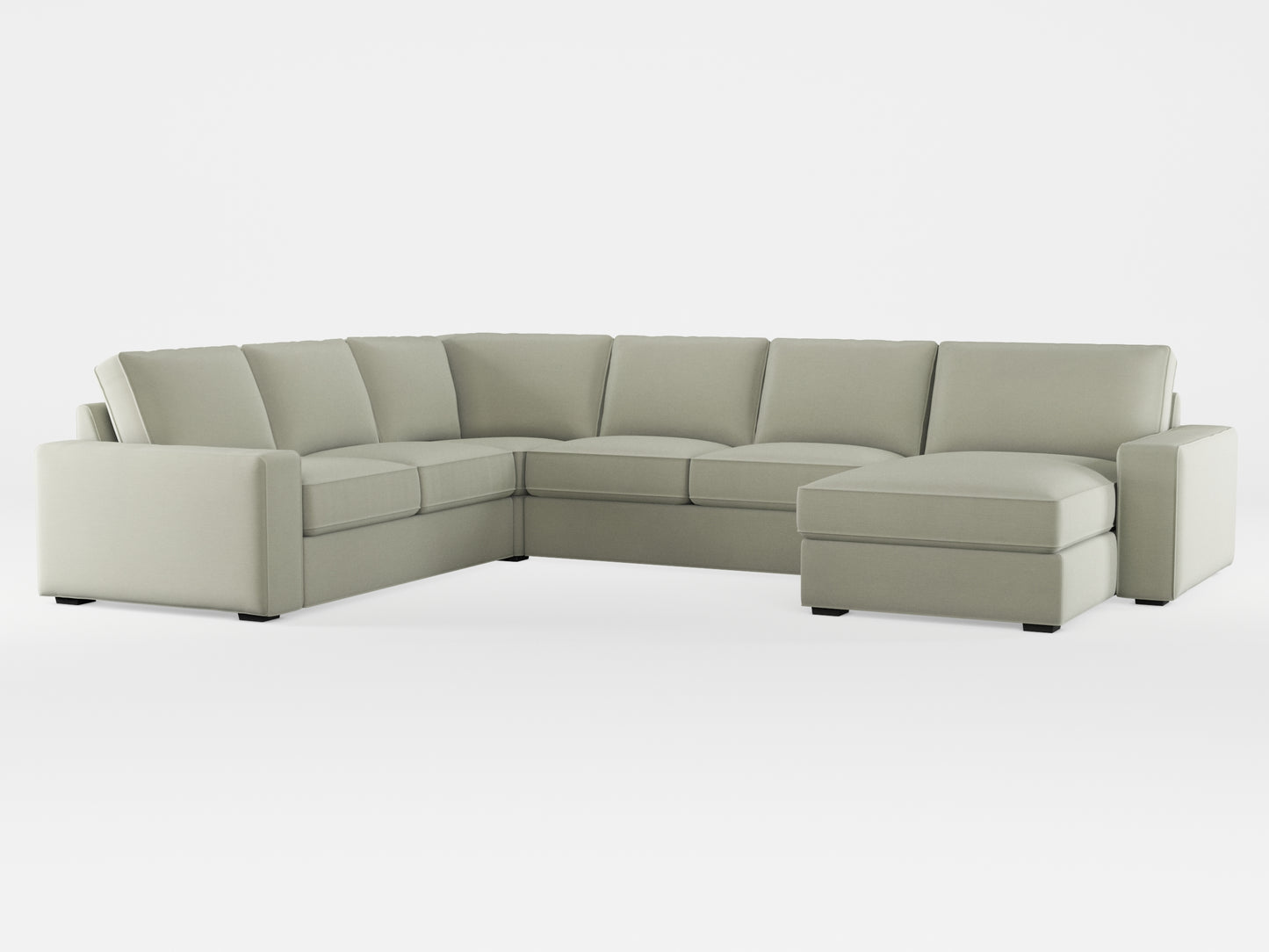 Ikea KIVIK 5-seat sofa, with chaise longue cover made by Covereo in upholstery named PECADLY Dusty Beige