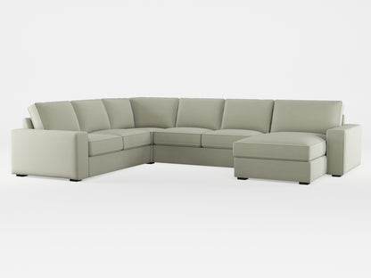 Ikea KIVIK 5-seat sofa, with chaise longue cover made by Covereo in upholstery named PECADLY Dusty Beige