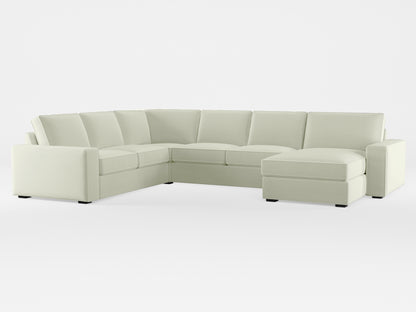 Ikea KIVIK 5-seat sofa, with chaise longue cover made by Covereo in upholstery named PECADLY Ivory Touch